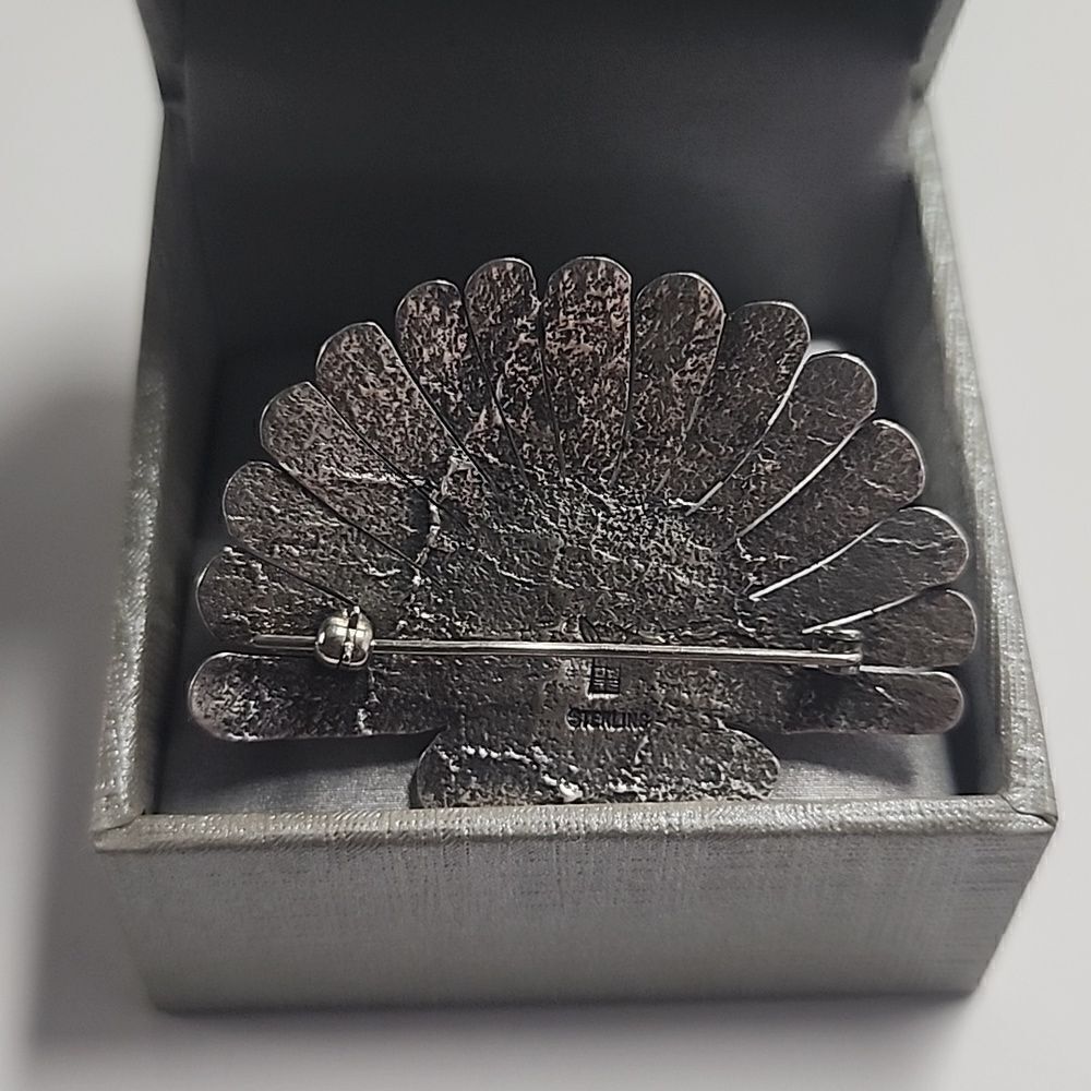 RARE Sterling Kachina Head Dress Brooch Pin Unisex Mens Womens 925 - Picture 6 of 8
